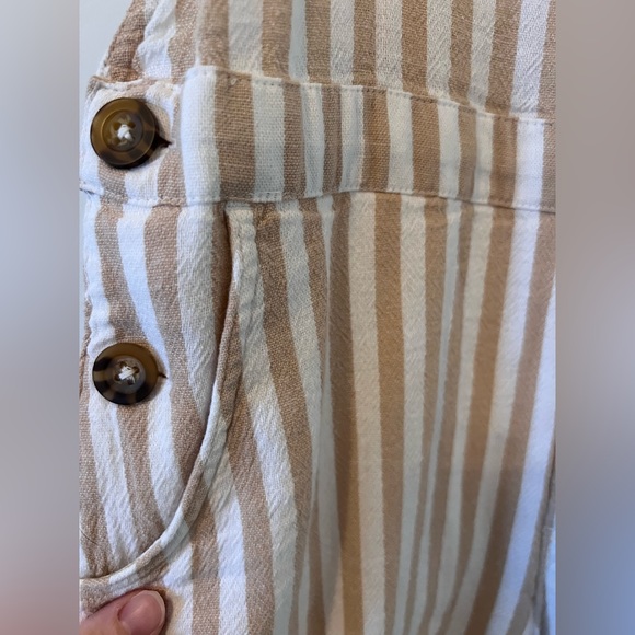 Neutral Striped romper / overalls - Picture 3 of 3